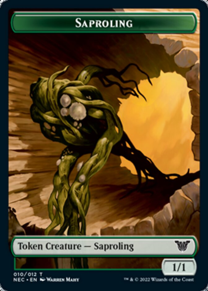 Saproling // Spirit (002) Double-Sided Token [Kamigawa: Neon Dynasty Commander Tokens] Magic: The Gathering