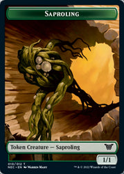 Saproling // Spirit (002) Double-Sided Token [Kamigawa: Neon Dynasty Commander Tokens] Magic: The Gathering