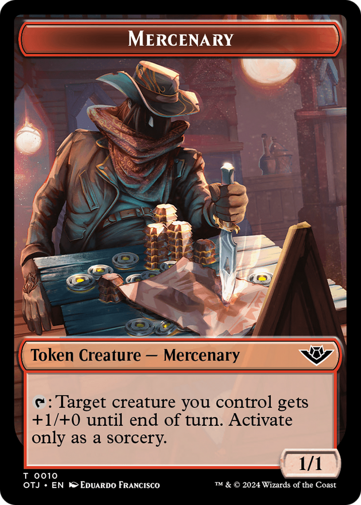 Mercenary Token [Outlaws of Thunder Junction Tokens] Magic: The Gathering
