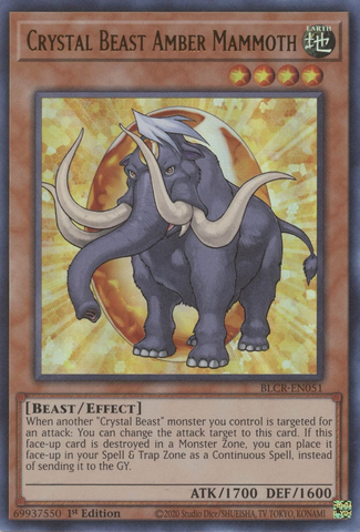 Crystal Beast Amber Mammoth [BLCR-EN051] Ultra Rare - Yugioh Cards For Your TCG Needs!