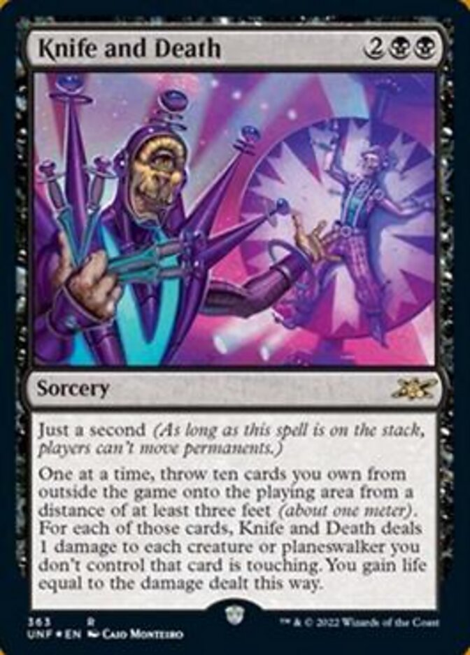 Knife and Death (Galaxy Foil) [Unfinity] Magic: The Gathering