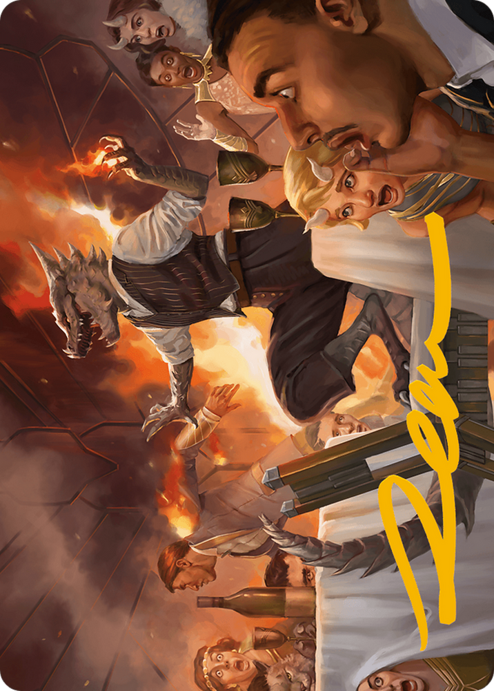 Party Thrasher Art Card (Gold-Stamped Signature) [Modern Horizons 3 Art Series] Magic: The Gathering