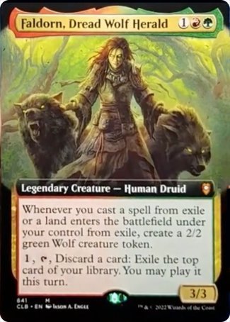 Faldorn, Dread Wolf Herald (Extended Art) [Commander Legends: Battle for Baldur's Gate] Magic: The Gathering