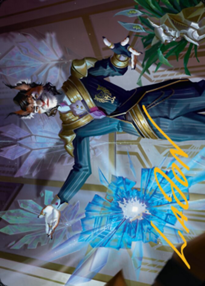 Kros, Defense Contractor Art Card (Gold-Stamped Signature) [Streets of New Capenna Art Series] Magic: The Gathering