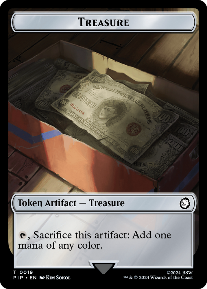 Treasure (0019) // Soldier (0004) Double-Sided Token [Fallout Tokens] Magic: The Gathering
