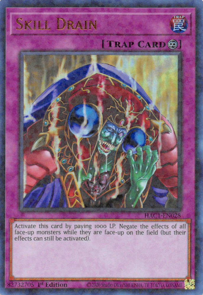Skill Drain (Duel Terminal) [HAC1-EN028] Parallel Rare - Yugioh Cards For Your TCG Needs!
