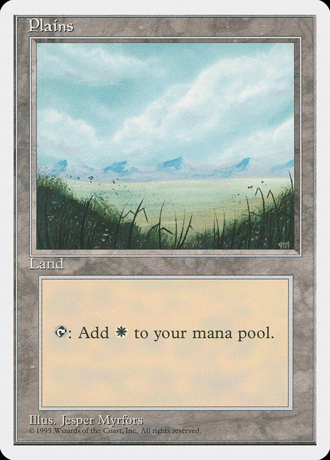 Plains (No Trees / Signature on Right) [Fourth Edition] Magic: The Gathering