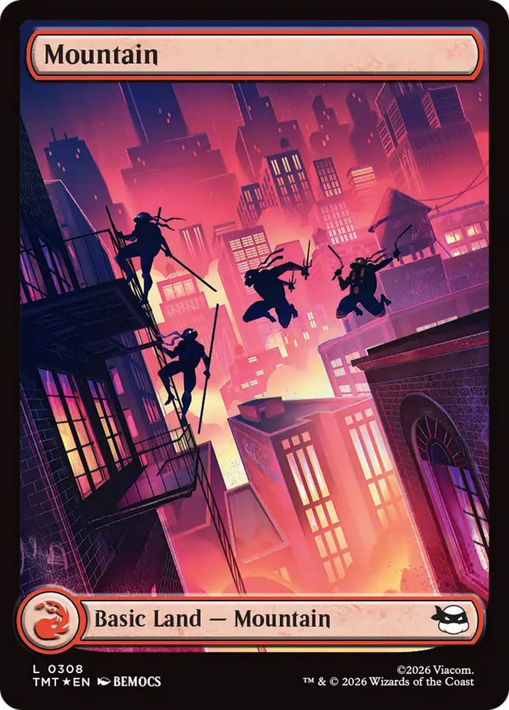 Mountain (0308) (Surge Foil) [Teenage Mutant Ninja Turtles] Magic: The Gathering