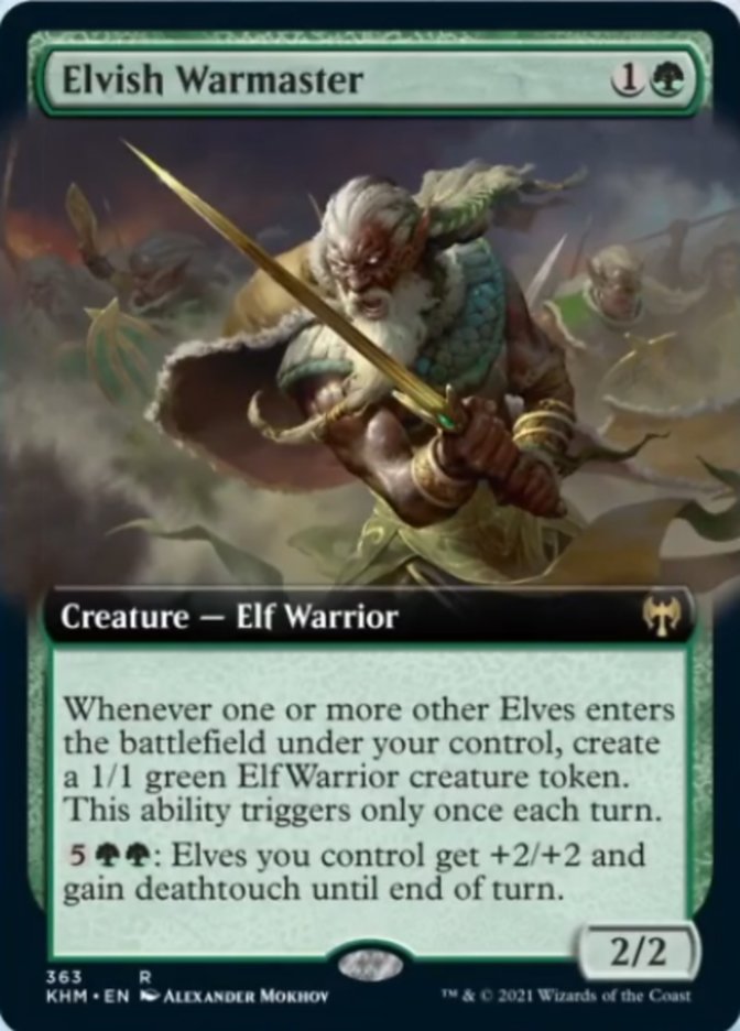 Elvish Warmaster (Extended Art) [Kaldheim] Magic: The Gathering