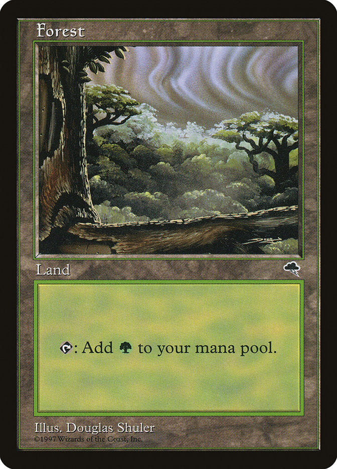 Forest (Sky Visible Top Right) [Tempest] Magic: The Gathering