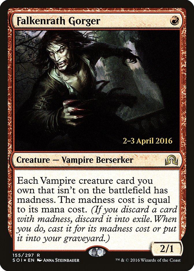 Falkenrath Gorger [Shadows over Innistrad Prerelease Promos] Magic: The Gathering