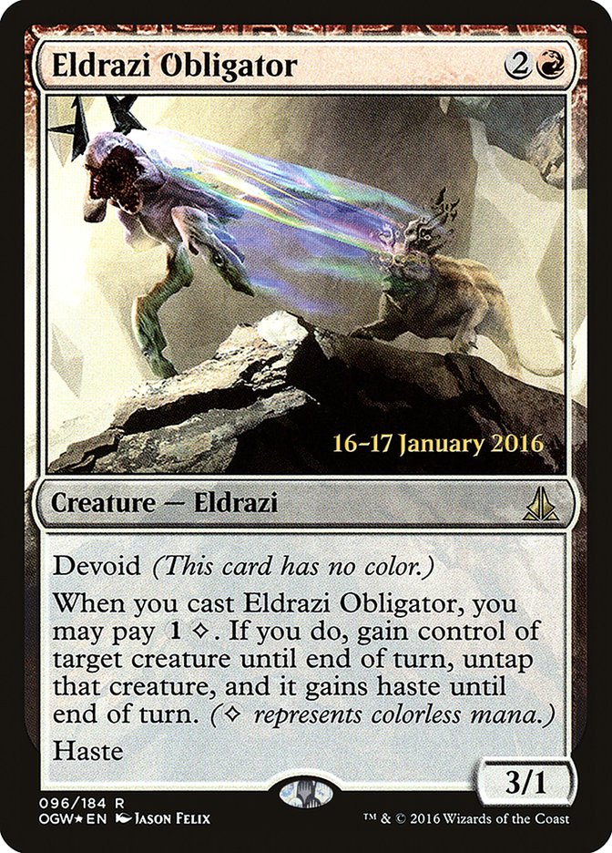 Eldrazi Obligator [Oath of the Gatewatch Prerelease Promos] Magic: The Gathering