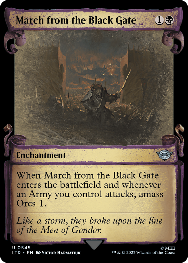 March from the Black Gate [The Lord of the Rings: Tales of Middle-Earth Showcase Scrolls] Magic: The Gathering