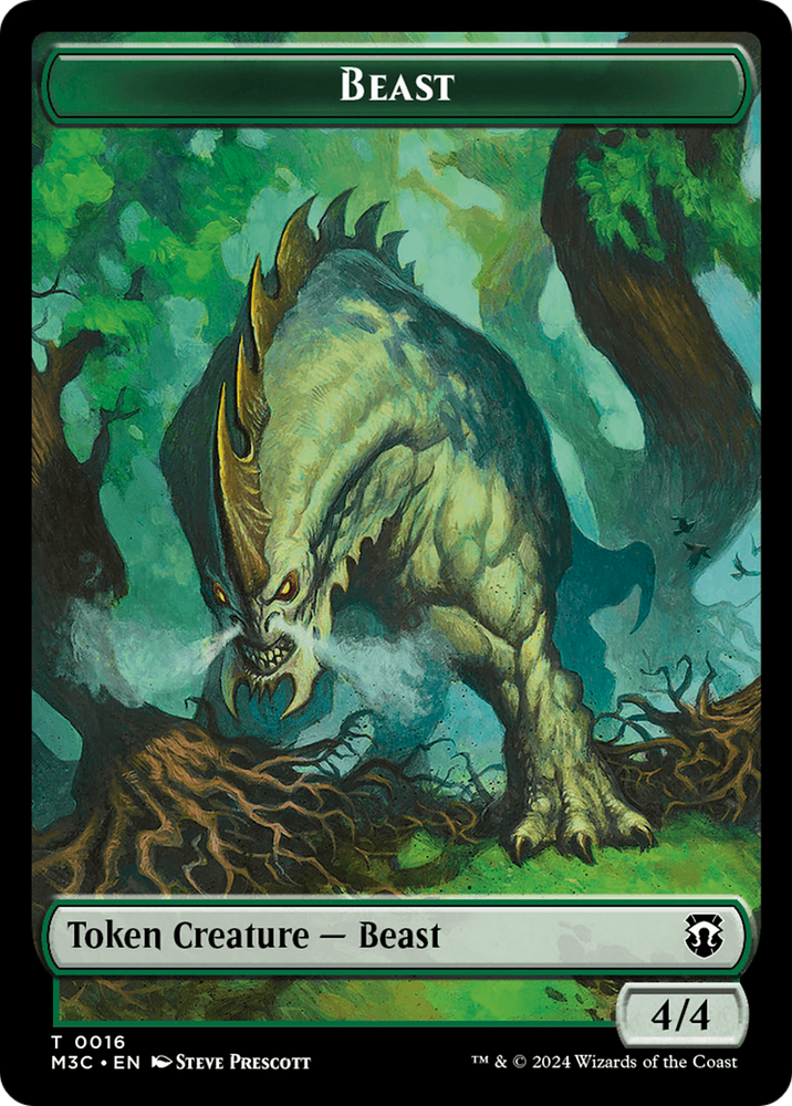 Elephant (Ripple Foil) // Beast (0016) Double-Sided Token [Modern Horizons 3 Commander Tokens] Magic: The Gathering
