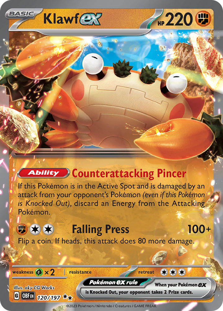 Klawf ex (120/197) [Scarlet & Violet: Obsidian Flames] Pokémon
