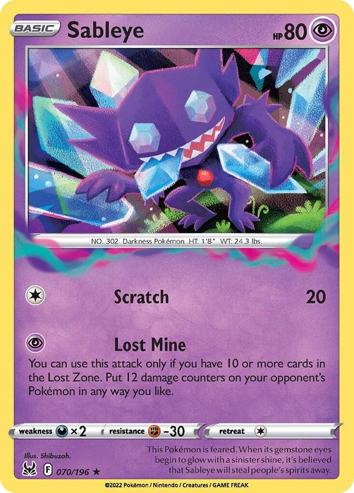 Sableye (070/196) [Sword & Shield: Lost Origin] Pokémon