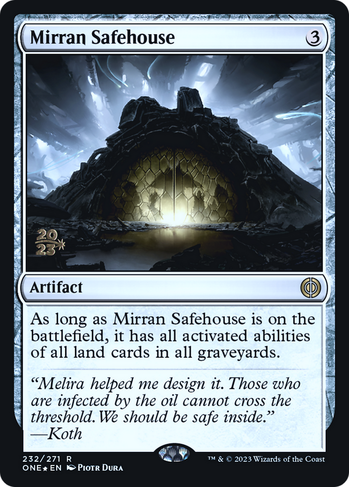 Mirran Safehouse [Phyrexia: All Will Be One Prerelease Promos] Magic: The Gathering