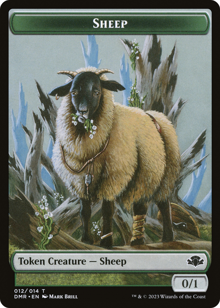Sheep Token [Dominaria Remastered Tokens] Magic: The Gathering