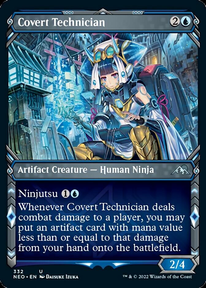 Covert Technician (Showcase Ninja) [Kamigawa: Neon Dynasty] Magic: The Gathering