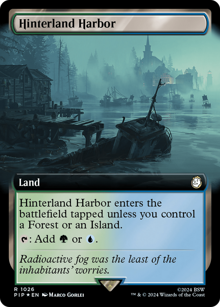Hinterland Harbor (Extended Art) (Surge Foil) [Fallout] Magic: The Gathering
