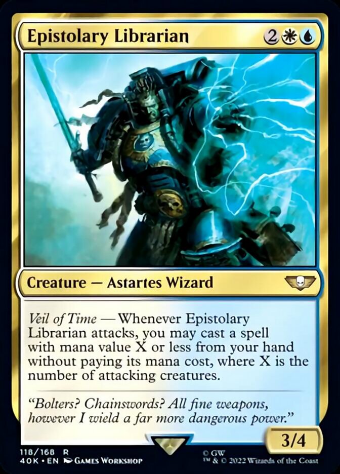 Epistolary Librarian (Surge Foil) [Warhammer 40,000] Magic: The Gathering