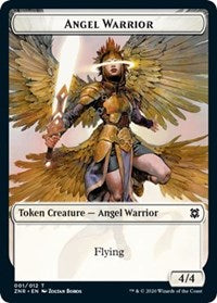Angel Warrior // Construct Double-Sided Token [Zendikar Rising Tokens] Magic: The Gathering