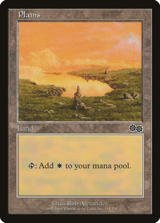 Plains (334) [Urza's Saga] Magic: The Gathering