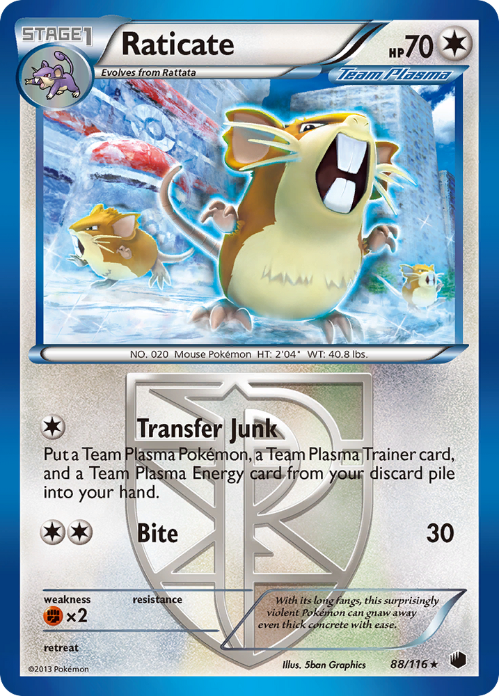 Raticate (88/116) [Black & White: Plasma Freeze] Pokémon