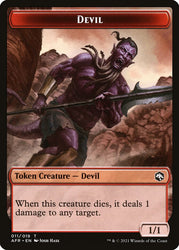 Devil // Zombie Double-Sided Token [Dungeons & Dragons: Adventures in the Forgotten Realms Tokens] Magic: The Gathering