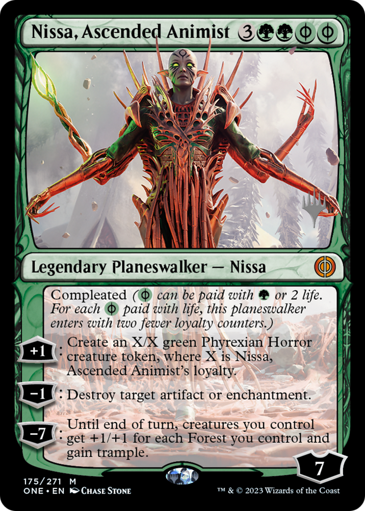 Nissa, Ascended Animist (Promo Pack) [Phyrexia: All Will Be One Promos] Magic: The Gathering