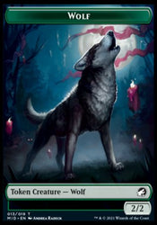 Wolf // Elemental Double-Sided Token [Innistrad: Midnight Hunt Tokens] Magic: The Gathering