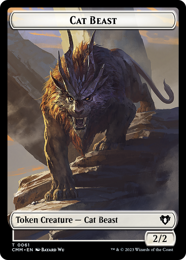 Cleric // Cat Beast Double-Sided Token [Commander Masters Tokens] Magic: The Gathering