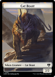 Cleric // Cat Beast Double-Sided Token [Commander Masters Tokens] Magic: The Gathering