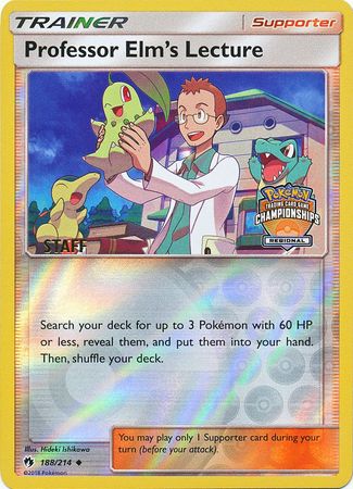 Professor Elm's Lecture (188/214) (Regional Championship Promo Staff) [Sun & Moon: Lost Thunder] Pokémon