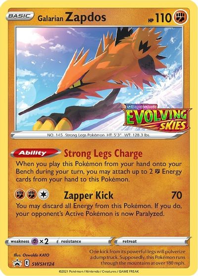 Galarian Zapdos (SWSH124) (Prerelease Promo) [Sword & Shield: Black Star Promos] Pokémon