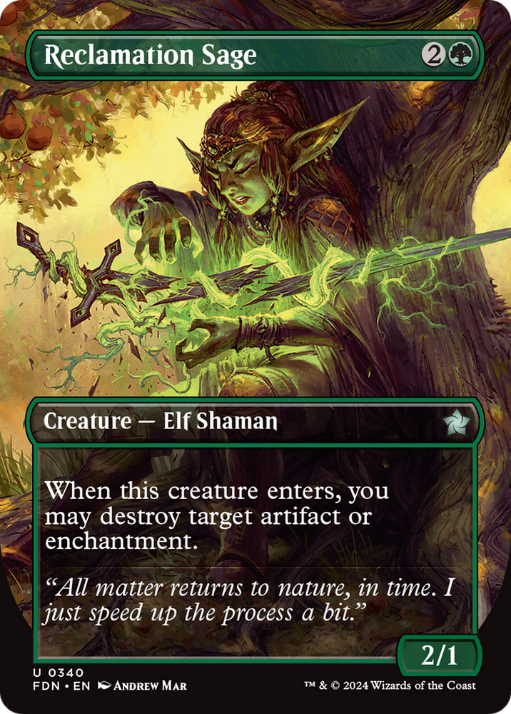 Reclamation Sage (Borderless) [Foundations] Magic: The Gathering