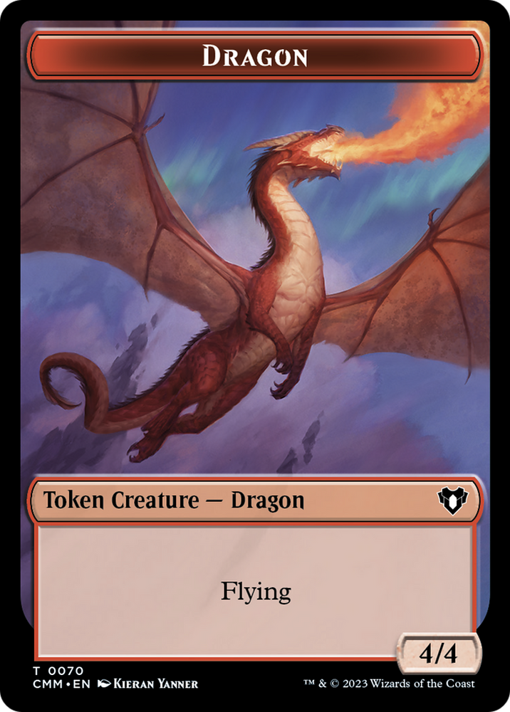 Dragon // Kor Ally Double-Sided Token [Commander Masters Tokens] Magic: The Gathering