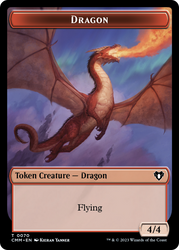 Dragon // Kor Ally Double-Sided Token [Commander Masters Tokens] Magic: The Gathering