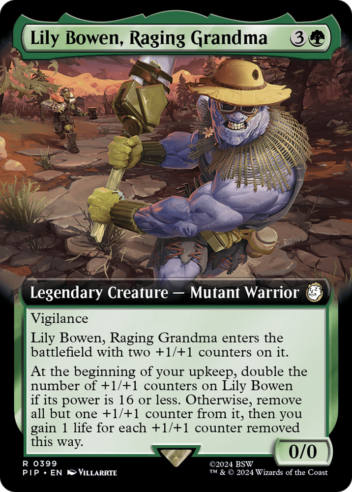 Lily Bowen, Raging Grandma (Extended Art) [Fallout] Magic: The Gathering