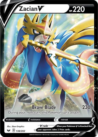 Zacian V (138/202) (Jumbo Card) [Sword & Shield: Base Set] Pokémon