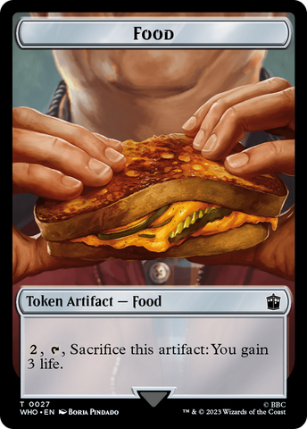 Alien Warrior // Food (0027) Double-Sided Token [Doctor Who Tokens] Magic: The Gathering