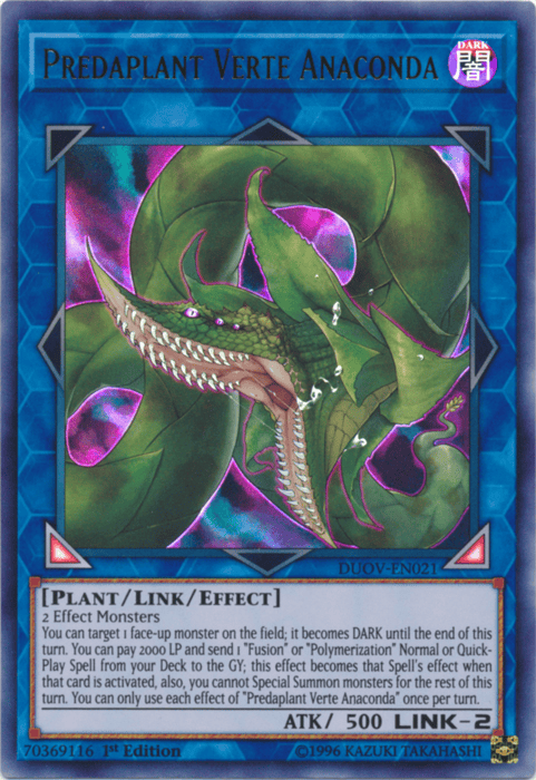 Predaplant Verte Anaconda [DUOV-EN021] Ultra Rare - Yugioh Cards For Your TCG Needs!