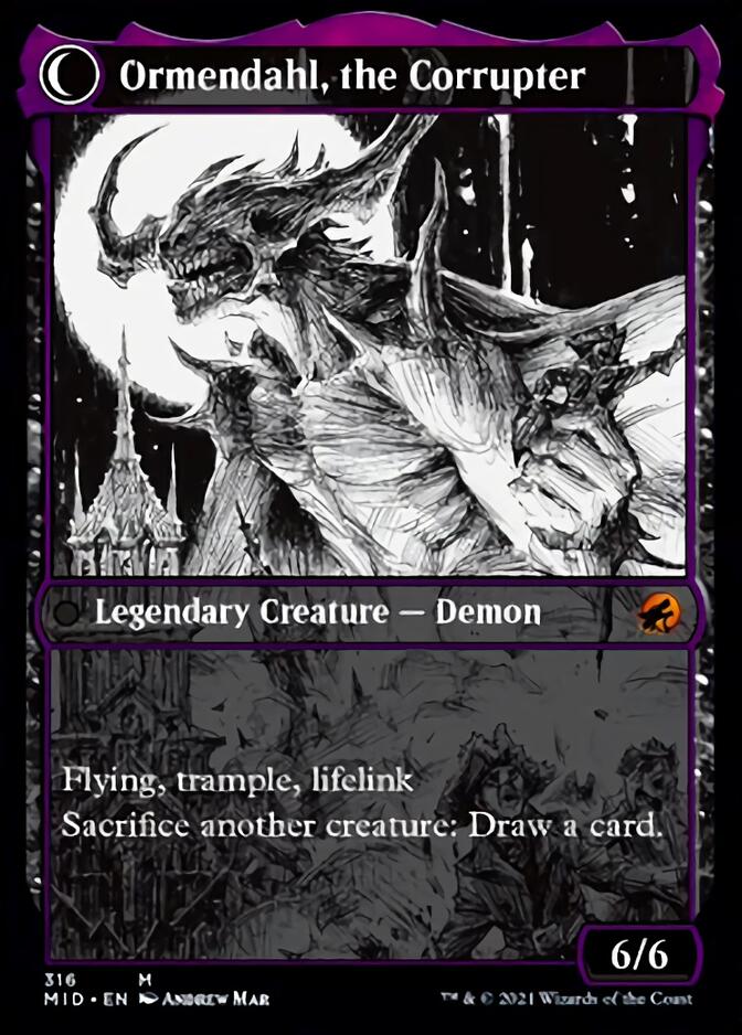 Jerren, Corrupted Bishop // Ormendahl, the Corrupted (Showcase Eternal Night) [Innistrad: Midnight Hunt] Magic: The Gathering