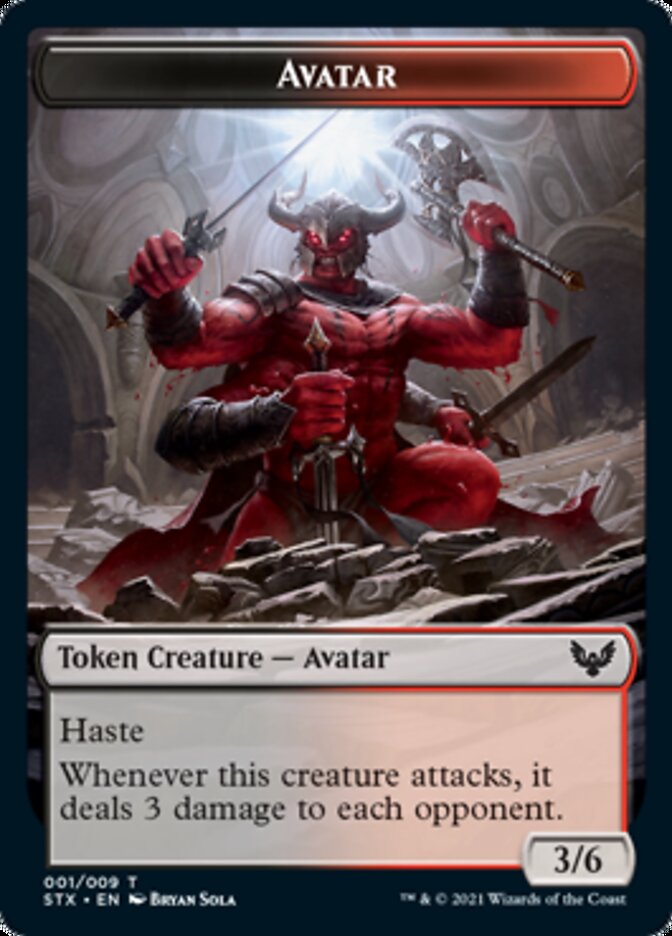 Spirit // Avatar Double-Sided Token [Strixhaven: School of Mages Tokens] Magic: The Gathering