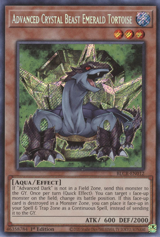 Advanced Crystal Beast Emerald Tortoise [BLCR-EN012] Secret Rare - Yugioh Cards For Your TCG Needs!