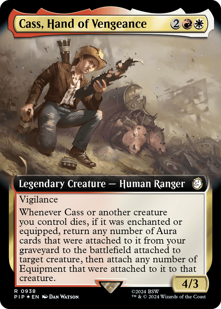 Cass, Hand of Vengeance (Extended Art) (Surge Foil) [Fallout] Magic: The Gathering