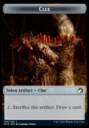 Clue // Beast (008) Double-Sided Token [Innistrad: Midnight Hunt Tokens] Magic: The Gathering