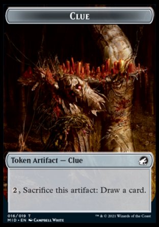 Clue // Ooze Double-Sided Token [Innistrad: Midnight Hunt Tokens] Magic: The Gathering