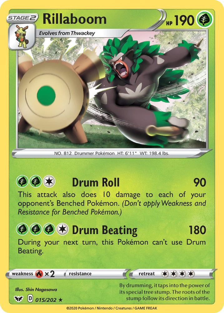 Rillaboom (015/202) (Cracked Ice Holo) (Theme Deck Exclusive) [Sword & Shield: Base Set] Pokémon