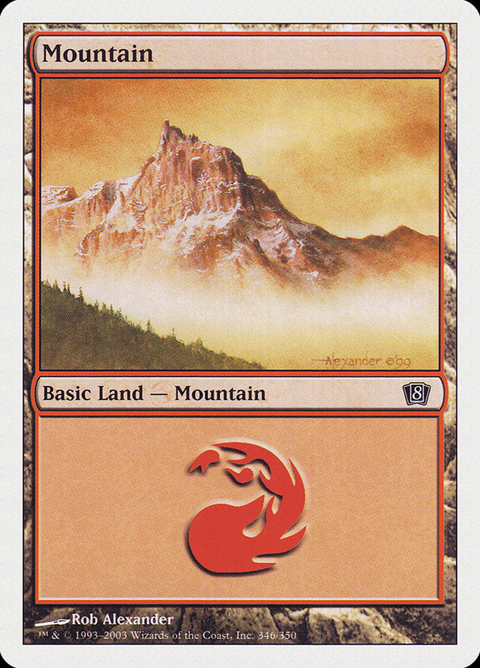 Mountain (346) [Eighth Edition] Magic: The Gathering